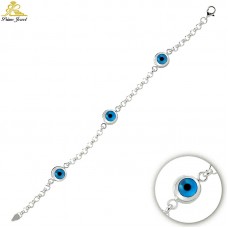 Gümüş Nazar Boncuklu  Bilezik/Bileklik 